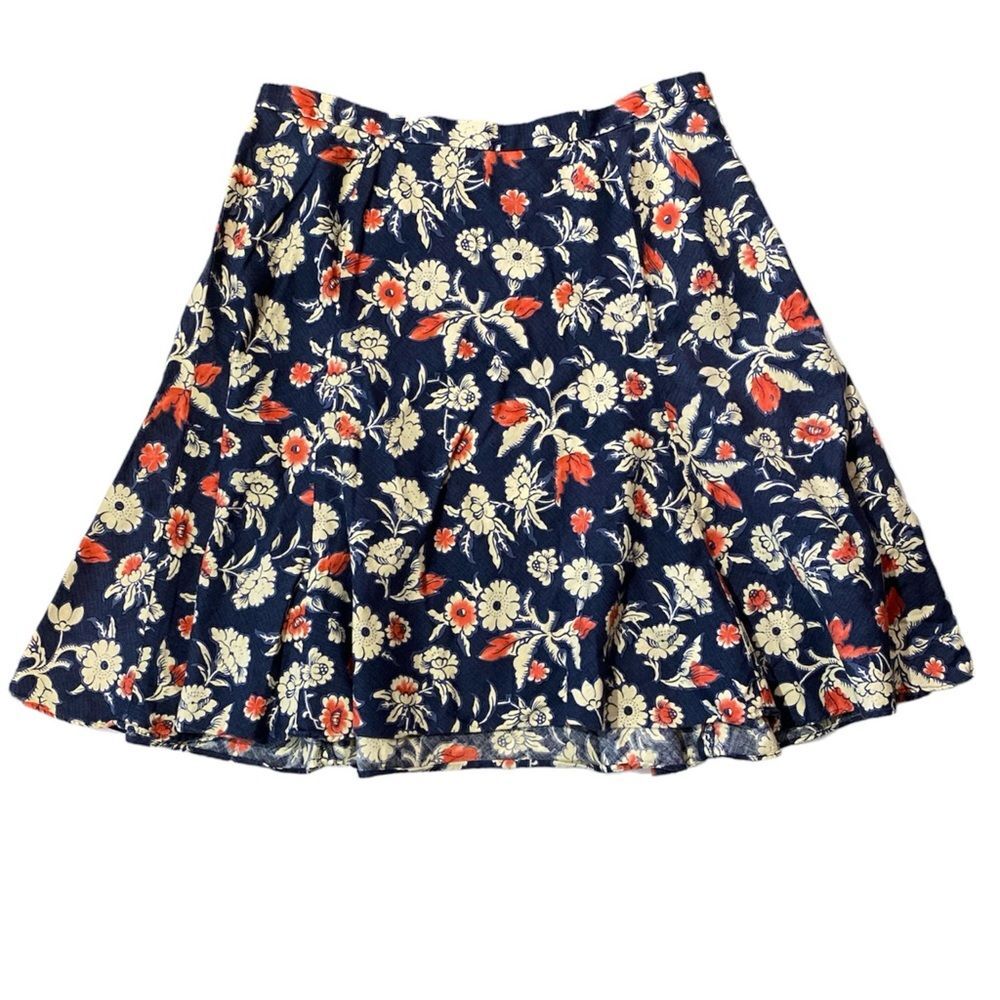 Women's American Living Red, White & Blue Floral A-Line Mini Skirt Size 10